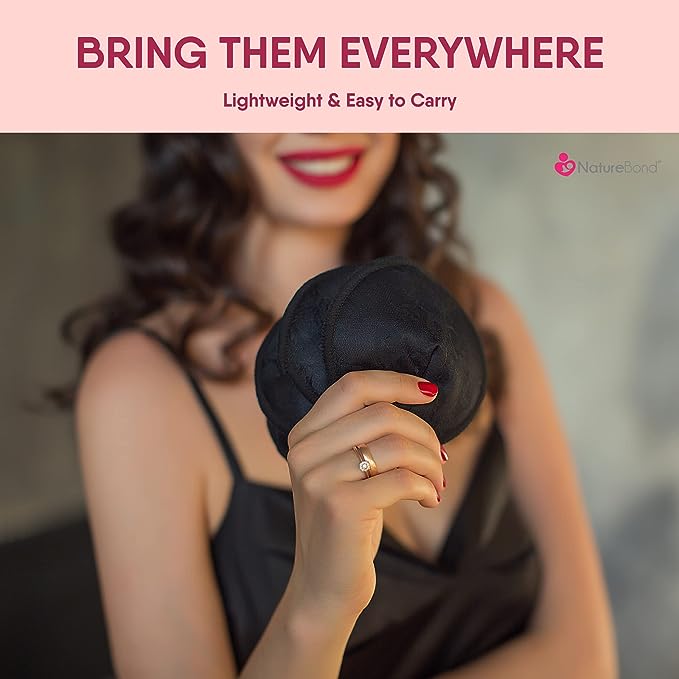 Reusable Laced Bamboo Cotton Nursing Pads (Full Black)