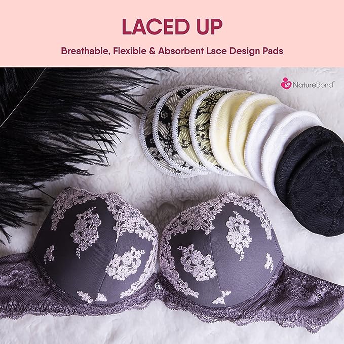 Reusable Laced Bamboo Cotton Nursing Pads (Multicoloured)