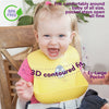 Silicone Baby Bibs Easily Wipe Clean With Waterproof Pouch - 2pcs