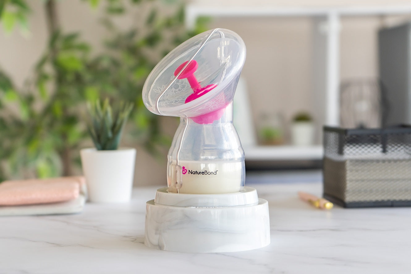 Sleek and Functional Marble Stand prevents milk from toppling over and making a mess. Stylish and classy design that fits every where