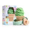 Silicone Ice-cream Baby Teething Toy, Teether with FREE Silicone Pacifier Holder/Clip (Matcha - Green)