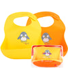 Silicone Baby Bibs Easily Wipe Clean With Waterproof Pouch - 2pcs (Lemonade Yellow and Marshmallow Green)